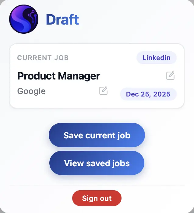 Draft Browser Extension